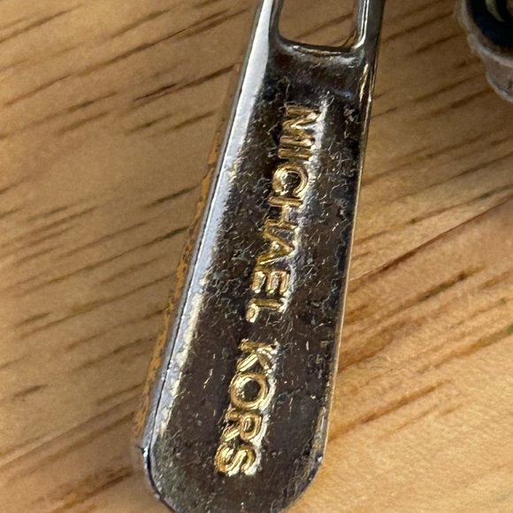 Michael Kors Monogrammed Pattern Gold-Tone Plate Women's Wristlet - Picture 3 of 14